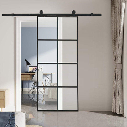 Pre-Order: Light 6 Barn Door - Single | Steel Interior Door