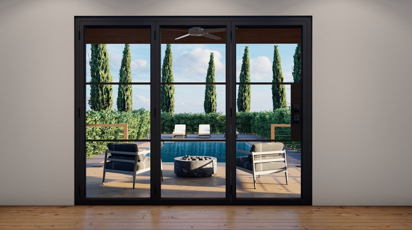 Pre-Order: Light 6 - 4 Panel (Fix - 2 Sliding - Fix) | Steel Sliding Doors (Ships 16-18 Weeks)