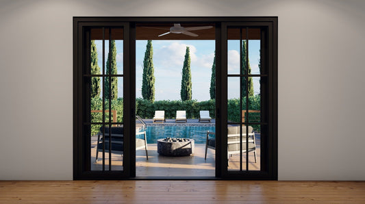 Pre-Order: Light 6 - 4 Panel (Fix - 2 Sliding - Fix) | Steel Sliding Doors (Ships 16-18 Weeks)