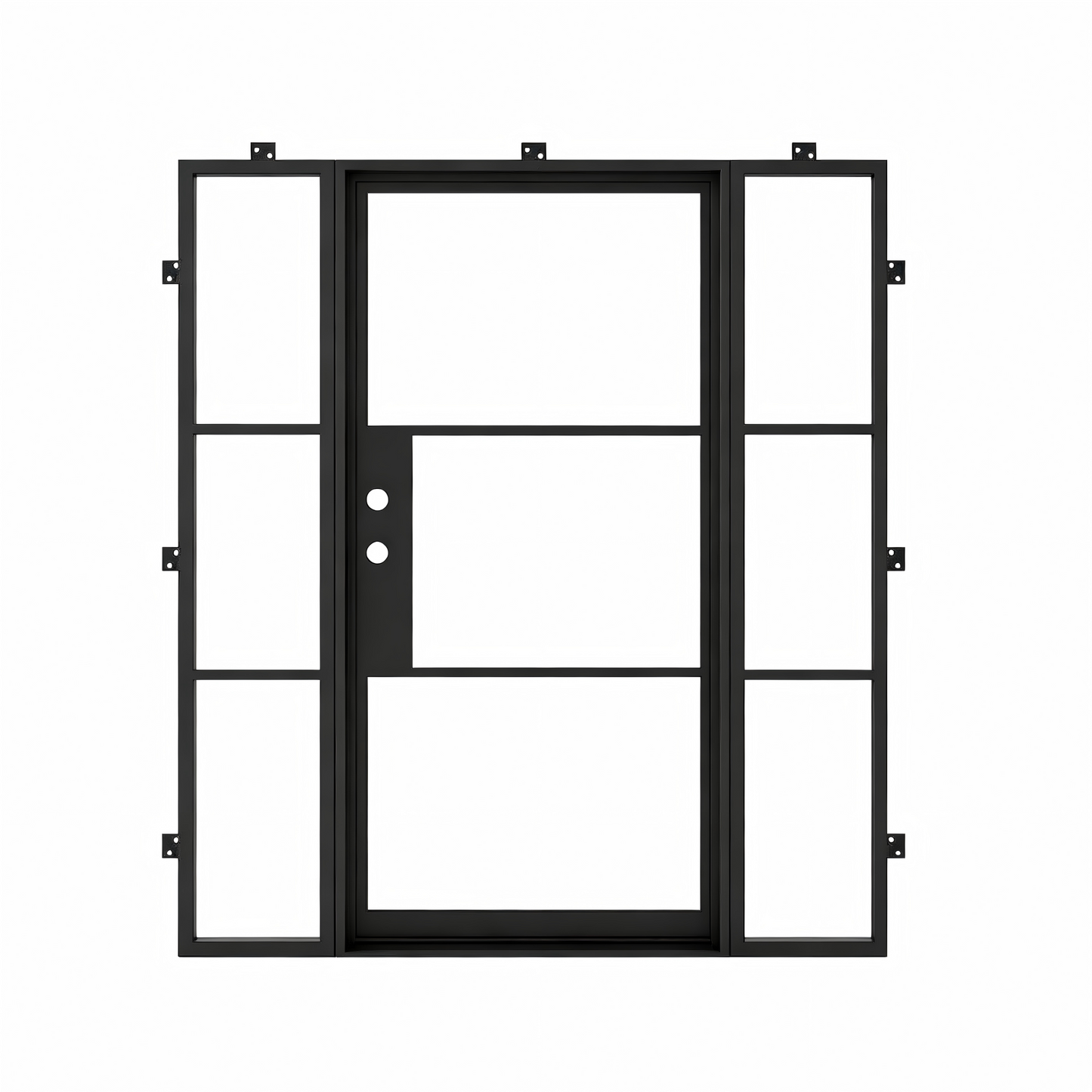 Light 3 - Single + Sidelights (Cold Weather + Thermal Break) | Steel French Doors (Ships 16-18 Weeks)