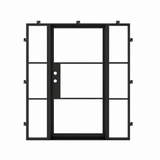 Light 3 - Single + Sidelights (Cold Weather + Thermal Break) | Steel French Doors (Ships 16-18 Weeks)