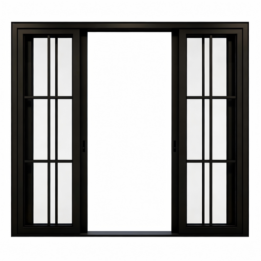Pre-Order: Light 6 - 4 Panel (Fix - 2 Sliding - Fix) | Steel Sliding Doors (Ships 16-18 Weeks)