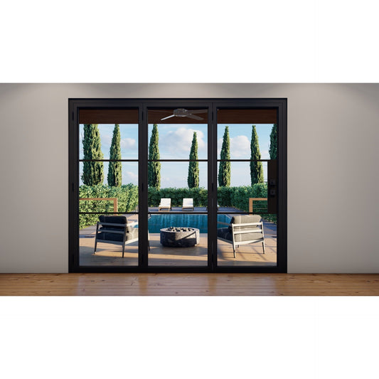 Pre-Order: Light 6 - 4 Panel (Fix - 2 Sliding - Fix) | Steel Sliding Doors (Ships 16-18 Weeks)