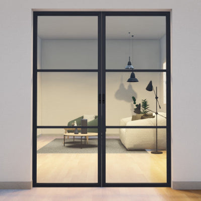 Pre-Order: Light 3 Interior - Double Pocket Door | Steel Pocket Doors (Ships 16-18 Weeks)