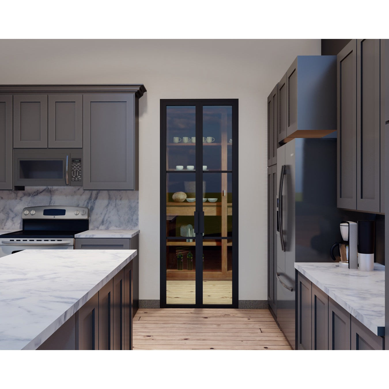 Light 3 Interior - Double | Steel Interior Door